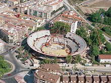 Montaje de la plaza de toros de Xàtiva